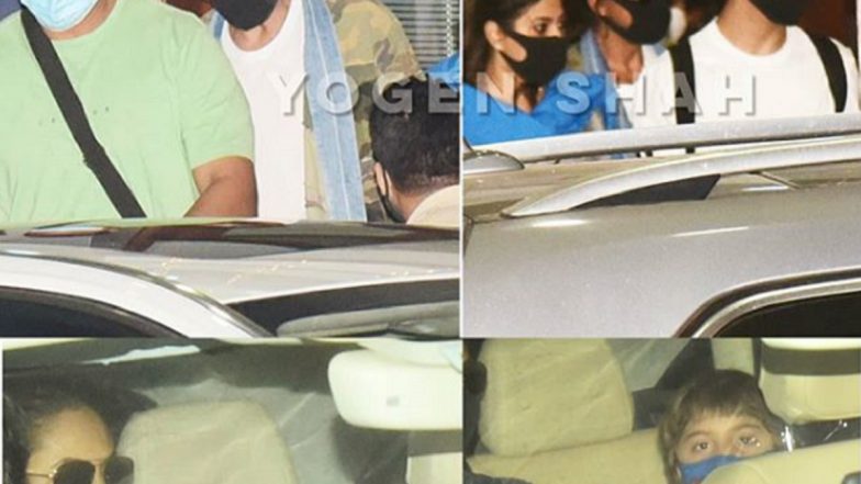 Shah Rukh Khan Returns To Mumbai With Aryan, Suhana And Abram After KKR Bows Out Of IPL 2020 (View Pics)