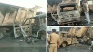 Andhra Pradesh Road Accident: 5 Dead After Two Cars Ram Against Tipper Truck Carrying Diesel Near Kadapa Airport