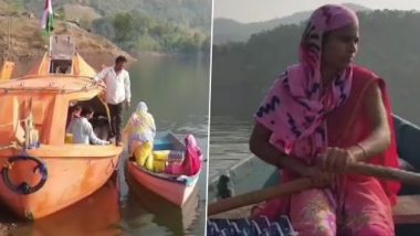 Relu Vasave, Anganwadi Worker From Maharashtra’s Nandurbar, Rows 18 km Daily to Look After Tribal Kids and Pregnant Women in Remote Villages; Watch Video
