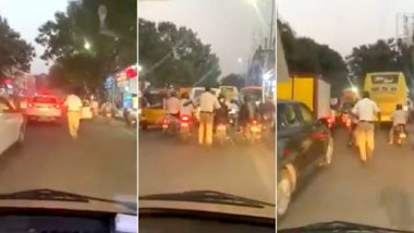 Hyderabad Traffic Constable Runs 2 km to Clear Traffic Jam to Make Way for Ambulance, Earns Praise After Video Goes Viral