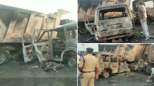 Andhra Pradesh: 5 Dead After Two Cars Ram Against Truck Carrying Diesel Near Kadapa Airport