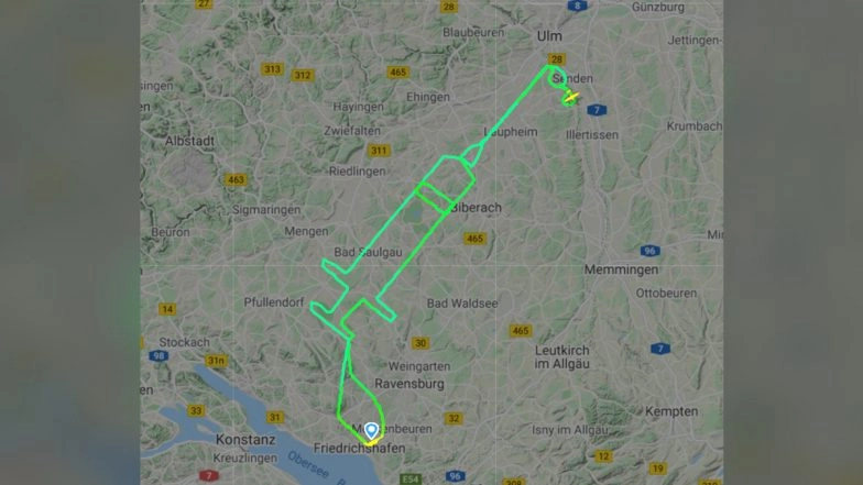 German Pilot Maps Syringe in Sky to Mark COVID-19 Vaccine Rollout