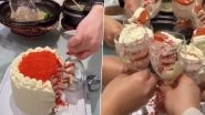 Cut Cake with Wine Glass This Holiday Season! Check out This Latest TikTok Hack That Is Hassle-Free and Needs No Knife or Plates (Watch Viral Video)