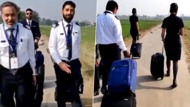 IndiGo Layover Crew, Stuck in Ongoing Agitation Near Chandigarh Airport, Helped by Farmers To Cross Through Country Roads; 'Farmers Don't Need Hate Factories', Tweets Crew Captain (Watch Video)