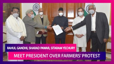 Farmers’ Protest: Rahul Gandhi, Sharad Pawar, Sitaram Yechury & Other Opposition Leaders Meet President Ram Nath Kovind, Want Farm Laws Scrapped