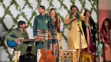 Gauahar Khan, Zaid Darbar and Father Ismail Darbar Croon Salman Khan’s Song ‘Lutt Gaye’ at Duo’s Sangeet Ceremony, Netizens Ask 'Shaadi Kar Rahe Ya Breakup' Citing Poor Choice of Song (Watch Video)