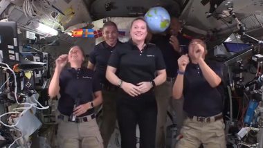 New Year Celebrations 2021 in Space: NASA's Expedition 64 Sends Greetings to People on Earth, Replicates Famous Times Square's Ball Drop Tradition at International Space Station (Watch Video)