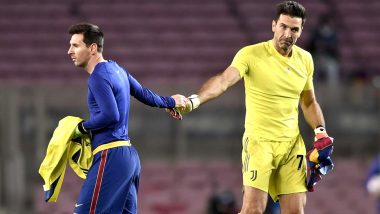 Lionel Messi and Gianluigi Buffon Exchange Jerseys After Juventus’ 3–0 Win Over Barcelona in UCL 2020–21 (Watch Video)