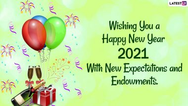 Happy New Year 2021 Greetings to Welcome New Calendar Year: HNY WhatsApp Stickers, GIFs, Photo Messages, HD Images and SMS for New Beginnings!