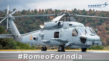 Lockheed Martin Shares First Picture of MH-60 'Romeo' Helicopter For The Indian Navy With Indian Colours on The Navy Day 2020