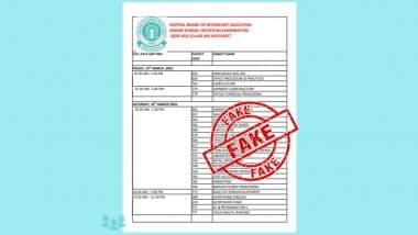 CBSE Exams 2021 Dates and Schedule Not Released, Datesheet of Class 12th Examination Circulating on Social Media is 'Fake': Official Notice