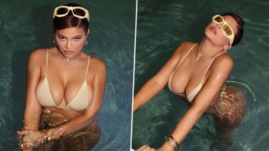 Kylie Jenner Swimming Into 2021! Beauty Mogul Bares Her Cleavage in Sultry Beige Bikini While Holidaying in Aspen, Pictures Are Too Hot to Handle!