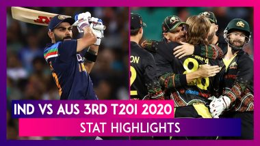 India vs Australia Stat Highlights 3rd T20I 2020: AUS Win Match, IND Clinch Series