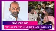 TRS Workers Stop BJP Leader's Car In Hyderabad After News Of The Latter Ferrying Cash For GHMC Polls 2020