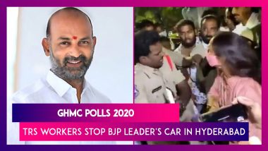 TRS Workers Stop BJP Leader's Car In Hyderabad After News Of The Latter Ferrying Cash For GHMC Polls 2020