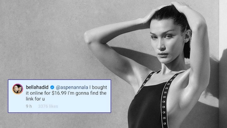 Wait, What? Bella Hadid Replies to Instagram User in Awe of Her Affordable Plunging Green Velvet Dress With its Price, Promises to Find the Link for Her to Buy Online