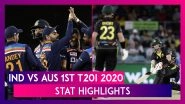 India vs Australia Stat Highlights 1st T20I: Visitors Take 1-0 Lead in Series After 11-Run Win
