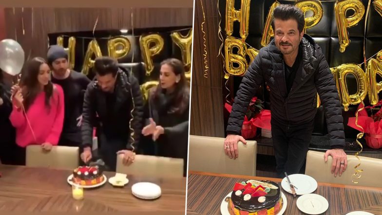 Anil Kapoor Celebrates 64th Birthday With Jug Jug Jeeyo Team and Wife Sunita in Chandigarh (Watch Video)