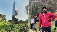 Monolith Surfaces in Gujarat, the Triangular Prism-Shaped Structure Emerged in a Garden in Ahmedabad