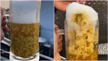 Beer Maggi Served in Delhi Restaurant Goes Viral, Twitter Asks, 'Khale ya Peele?' (Watch Video of Foamy Maggi Noodles)