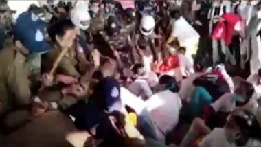 Bhopal Police Lathicharge COVID-19 Health Workers Who Were Protesting Against Being Laid Off From Work (Watch Video)