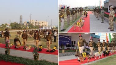 8 Dogs Retire After Serving 10 Years in CISF, Farewell Ceremony Organized to Honour Canines (Pics and Video)