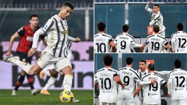 Cristiano Ronaldo Celebrates 100 Matches for Juventus With Wonderful Brace Against Genoa, Sets New Target for Himself (See Post)