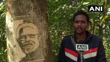 Odisha Artist Samarendra Behera, Carves PM Narendra Modi's Portrait on Trees Urging Him to Take Note of Illegal Tree Cutting