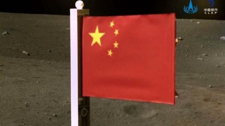 China Hoists Its Flag on Moon Before Chang'e-5 Spacecraft's Take-Off, See Picture