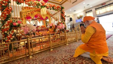 PM Narendra Modi Visits Gurudwara Rakab Ganj Sahib in Delhi, Pays Tributes to Guru Tegh Bahadur