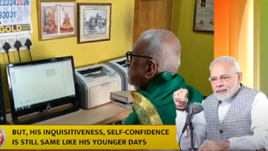 PM Narendra Modi Lauds 92-Year-Old T Srinivasacharya Swami, Scholar From Tamil Nadu, for Writing a Book on Computer by Typing Himself, Says ‘Wisdom Starts With Inquisitiveness’