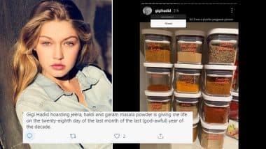 Gigi Hadid Joins 'Post a Pic Of...' Instagram Trend by Sharing Photo Spice Cabinet With Haldi, Tandoori Masala and Shan Masala and It Creates a Spicy Tadka on Social Media, Check Funny Reactions