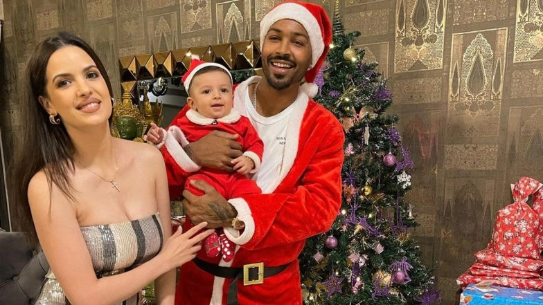 Hardik Pandya Turns Santa Claus as Son Agastya Celebrates First Christmas (View Pictures)