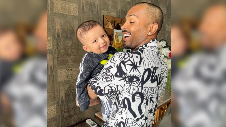 Hardik Pandya Shares Super Cute Picture With Son Agastya as Father-Son Duo Laugh on 'Five Little Monkeys' Rhyme
