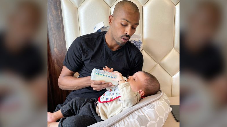 Hardik Pandya Shares Adorable Picture With Son Agastya as All-Rounder Enjoys ‘Father Duty’