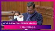 Arvind Kejriwal, AAP MLAs Tear Copies Of Centre&rsquo;s Farm Bills In Assembly, Delhi CM Says, &lsquo;Every Farmer Has Become Bhagat Singh&rsquo;