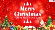 Merry Christmas and Happy New Year 2021 Images & HD Wallpapers For Free Download Online: Celebrate Holidays Season With WhatsApp Stickers and GIF Greetings
