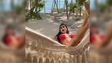 Mia Khalifa Risks Major Wardrobe Malfunction in Red Bikini, Check Candid Pic of OnlyFans Celeb Falling off Swing at Beach