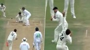 Mitchell Santner Takes Stunning One-Handed Catch to Dismiss Naseem Shah as New Zealand Beat Pakistan by 101 Runs in 1st Test, Become Top-Ranked Test Team for First Time (Watch Video)