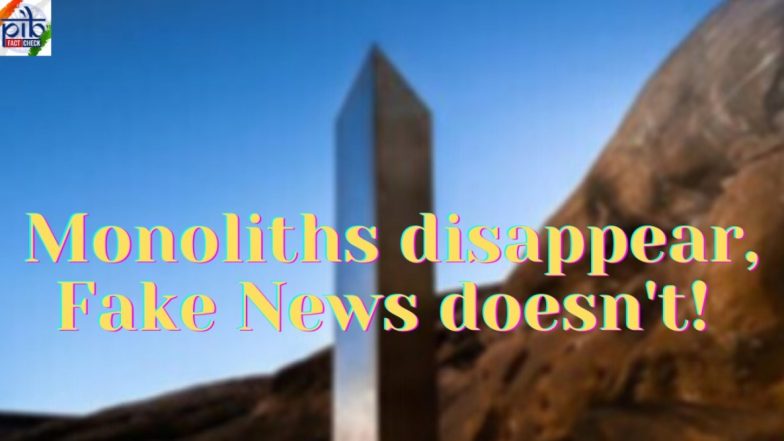 'Monoliths Disappear, Fake News Doesn't!' PIB Fact Check Highlights the Need to Tackle Spread of Wrong Information