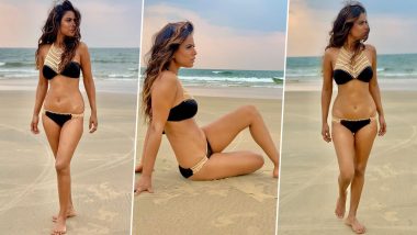 Nia Sharma Resembles Greek Goddess Aphrodite In A Black Bikini On The Beach Of Goa (View Pics)