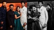 Niharika Konidela and Chaitanya JV&rsquo;s Wedding: Couple Poses With Ram Charan and Allu Arjun at Their Sangeet Ceremony (View Photos and Videos)