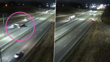 Plane Lands on Road! Aircraft Makes Emergency Landing On Minnesota's 35W Freeway, Crashes Into Moving SUV, Shocking Video Goes Viral