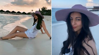 Sonakshi Sinha Uber Hot Beach Glam Is All About A Monochrome Chicness And A Lavender Straw Hat!