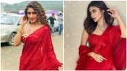 Fashion Faceoff! Surbhi Chandna or Mouni Roy, Who Nailed the Chic Red Saree Look? (View HD Pics)