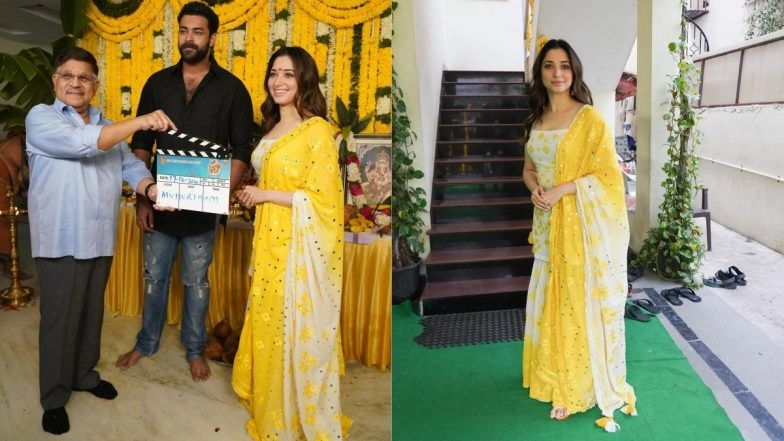 Tamannaah Bhatia Has That Sunshine Mood Going On in a Sukriti and Aakriti Sharara!