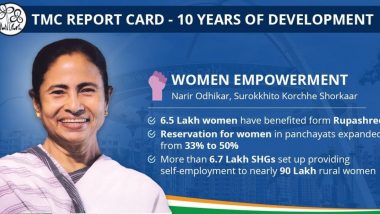 TMC 10 Years Report Card: Employment Opportunities, Health Initiatives, Women Empowerment Schemes Launched by Trinamool Congress Party For the Welfare of People in West Bengal