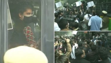 Priyanka Gandhi & Other Congress Leaders Taken into Custody by Delhi Police After Their March to Rashtrapati Bhawan to Meet President Over Farm Laws Was Stopped