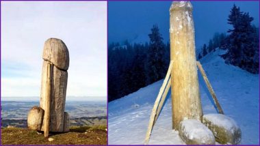 Penis-Shaped Wooden Structure That Disappeared From German Mountain is Replaced by Another Bigger Phallus But No One Knows How! (See Pics and Video)