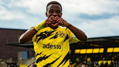 Youssoufa Moukoko Becomes Youngest Ever Goalscorer in Bundesliga History, Borussia Dortmund Star Achieves Feat With Maiden League Goal Against Union Berlin (Watch Video)